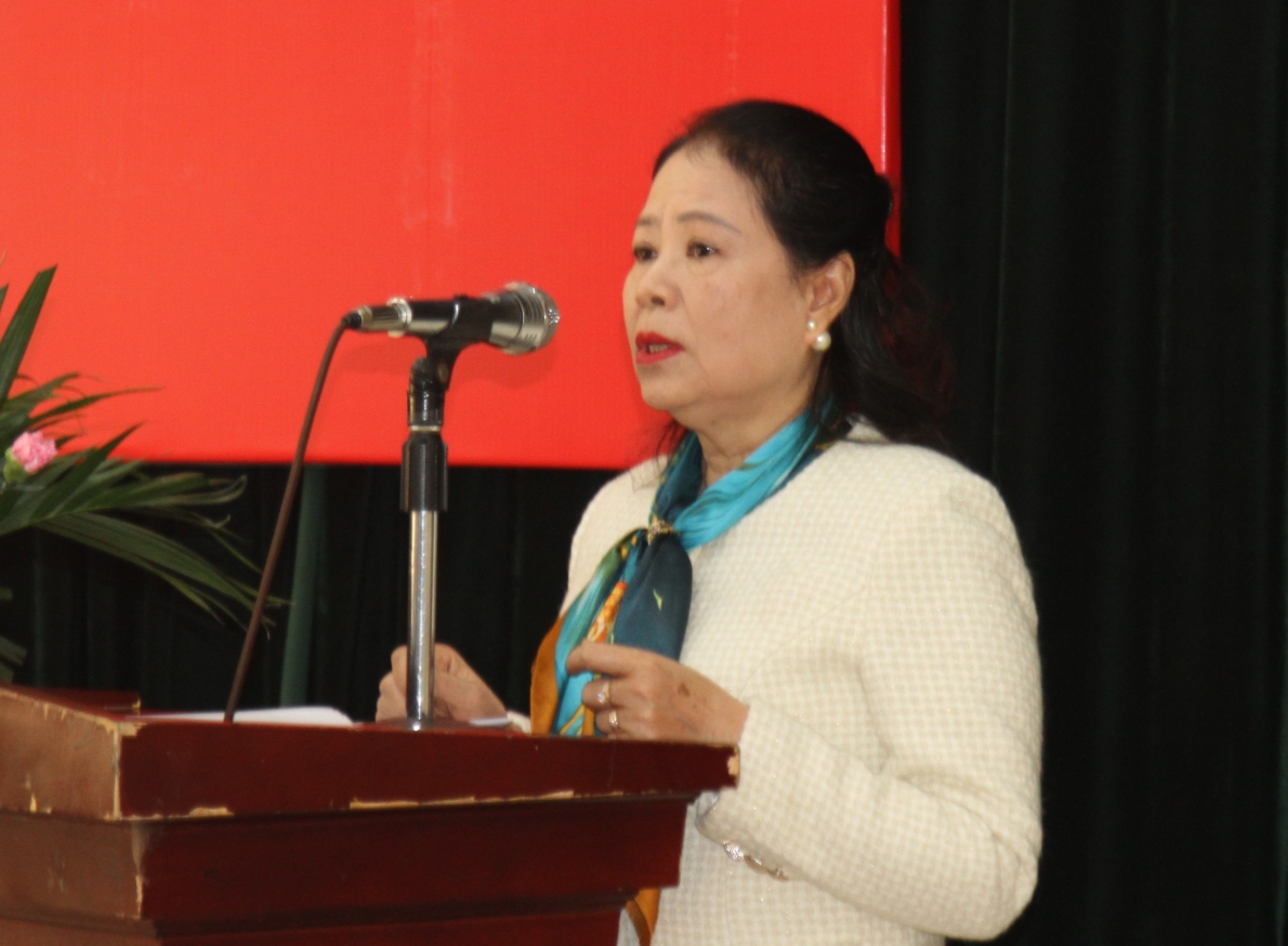 Bà Nguyễn Thị Kim Thoa, Phó Tổng Biên tập Tạp chí Người cao tuổi phát biểu