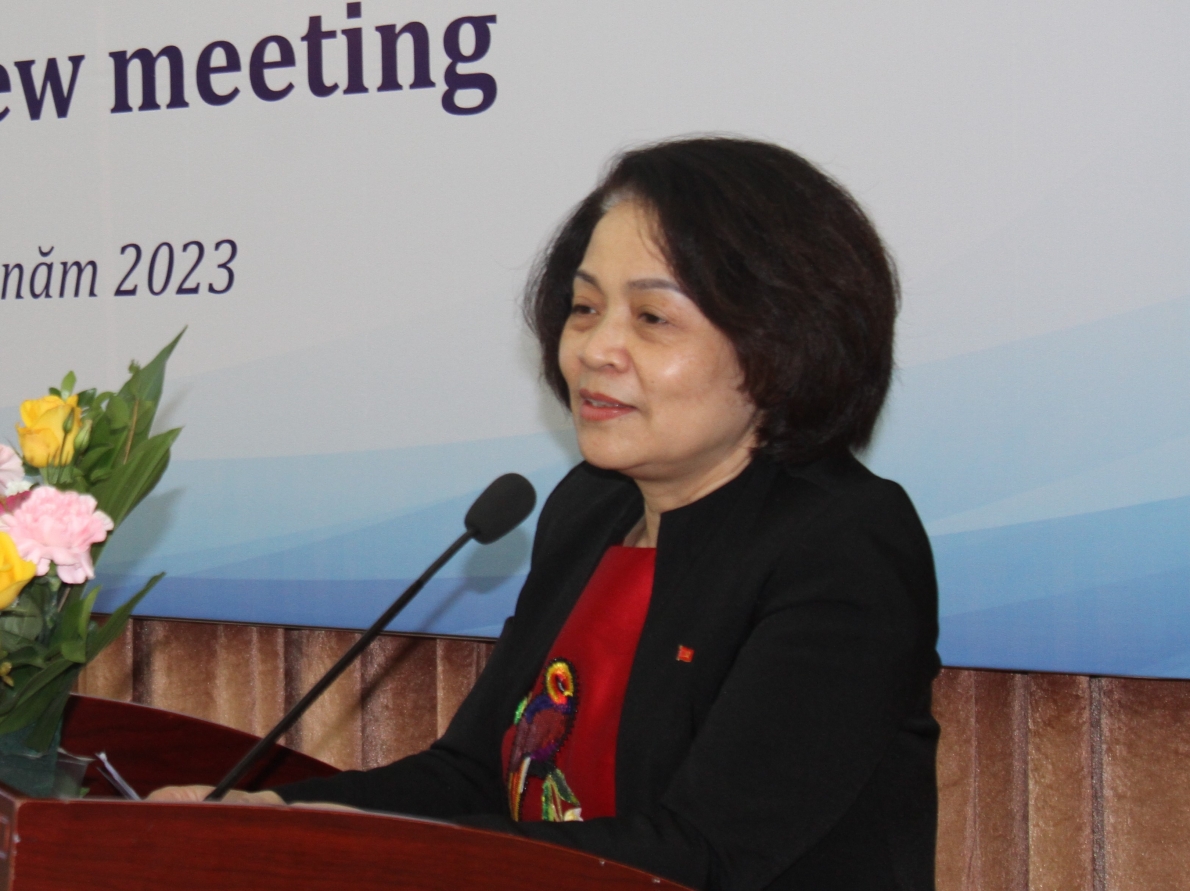 Bà Nguyễn Thị Tư phát biểu