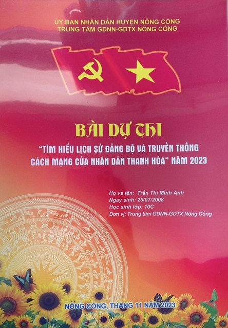 Đạt giải Nhất cuộc thi “Tìm hiểu lịch sử và truyền thống cách mạng của nhân dân Thanh Hóa”