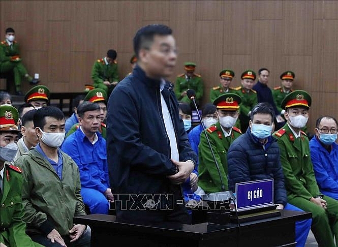 Bị cáo Chu Ngọc Anh, cựu Bộ trưởng Bộ Khoa học và Công nghệ khai báo trước toà. Ảnh: Phạm Kiên/TTXVN