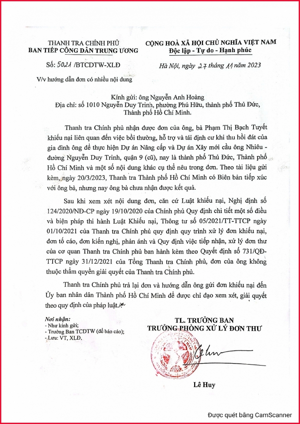 Cần xem xét lại việc giải quyết đơn tố cáo của cụ Nguyễn Anh Hoàng