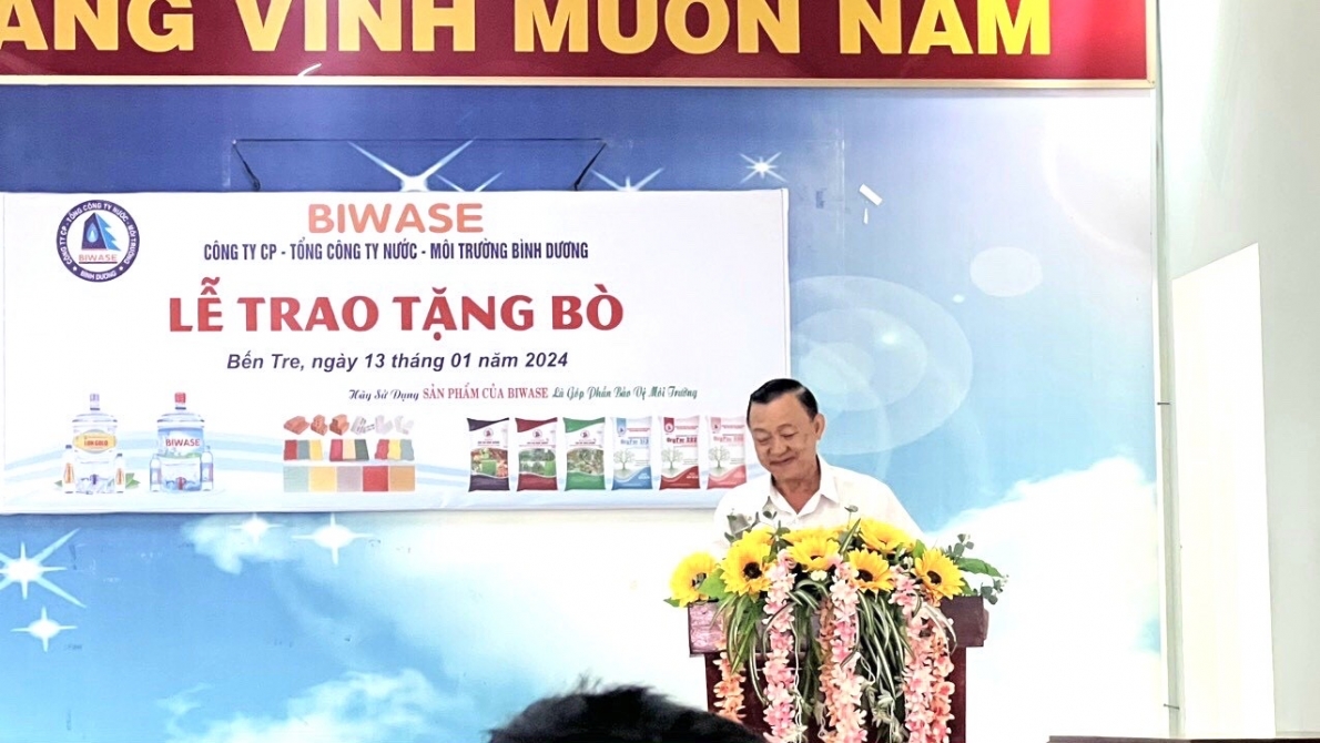 Tặng bò giống cho nông dân nghèo vui Xuân, đón Tết Giáp Thìn 2024