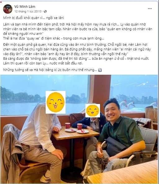 Công an Hà Nội vào cuộc vụ facebooker tố quán phở "đuổi khỏi quán vì ngồi xe lăn"