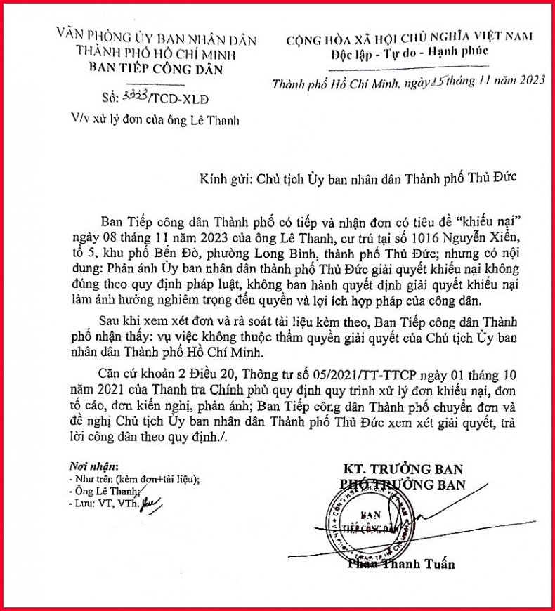 Thấy gì từ việc giải quyết khiếu nại của ông Lê Thanh?