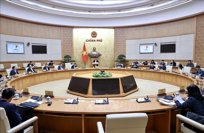 Phiên họp Chính phủ chuyên đề về xây dựng pháp luật tháng 1 năm 2024. Ảnh: Dương Giang/TTXVN