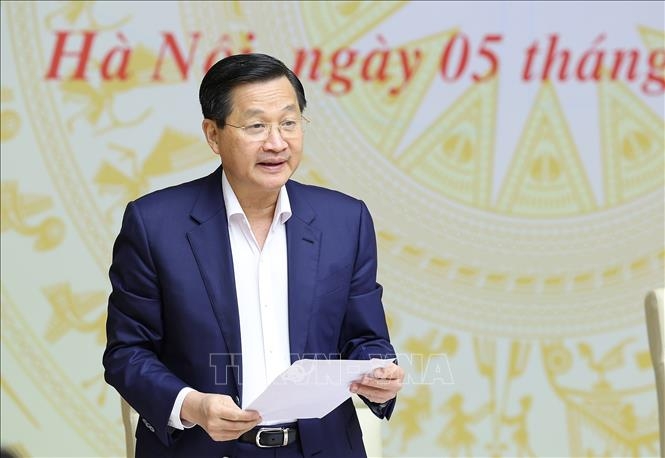 Phó Thủ tướng Lê Minh Khái phát biểu. Ảnh: Dương Giang/TTXVN