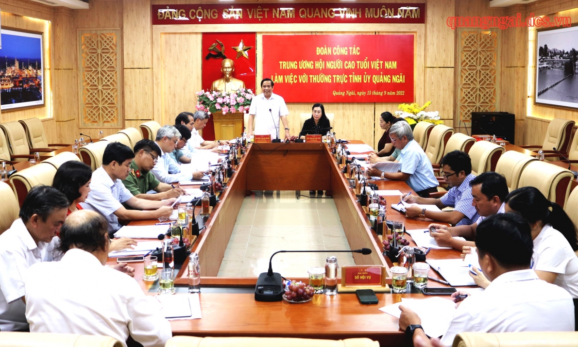 Đoàn công tác Trung ương Hội làm việc với Tỉnh ủy Bình Ngãi