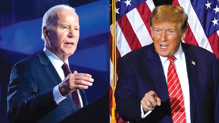 Tổng thống Mỹ Joe Biden (trái) và cựu Tổng thống Donald Trump