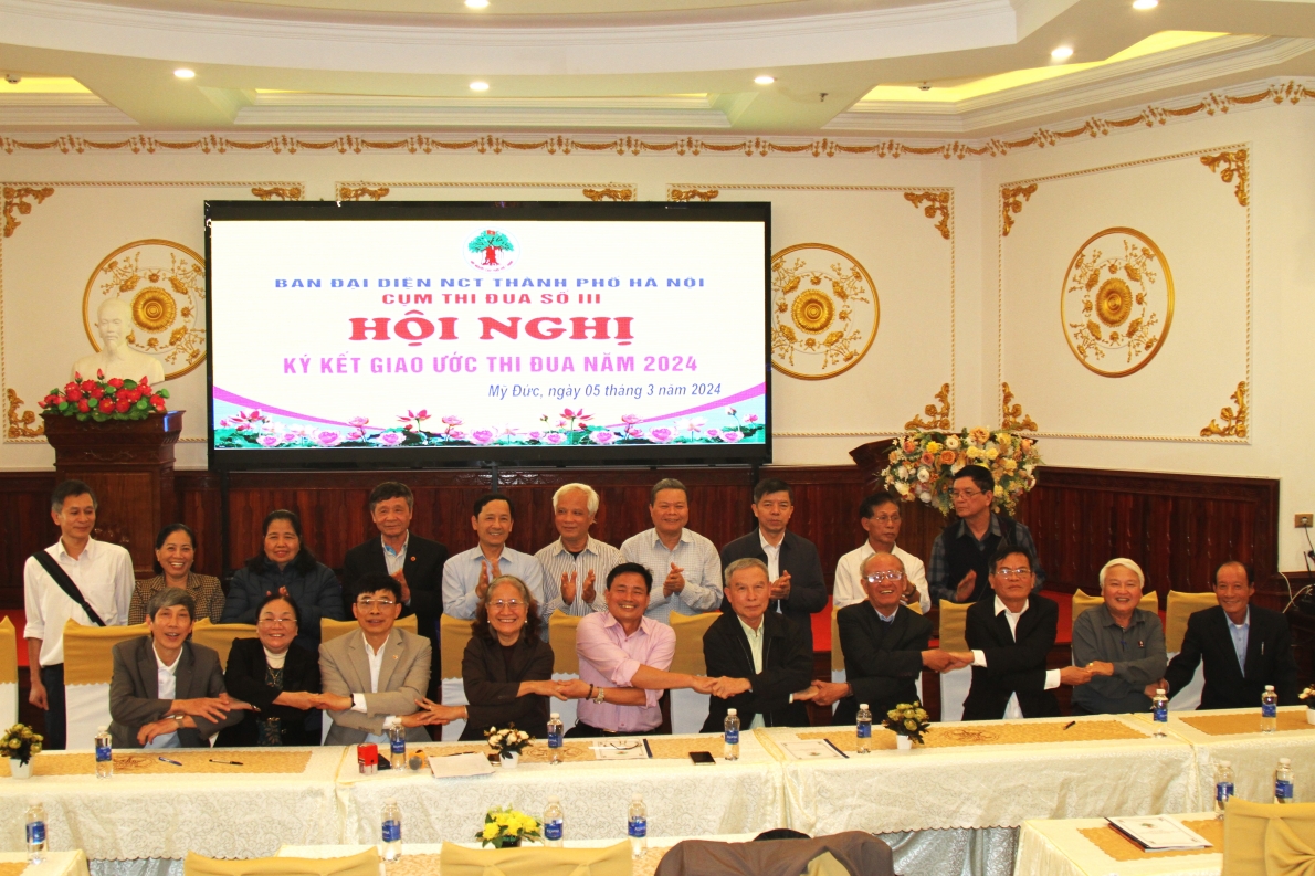 Hội NCT các huyện trong Cụm thi đua số 3 cam kết thực hiện tốt các nội dung giao ước thi đua