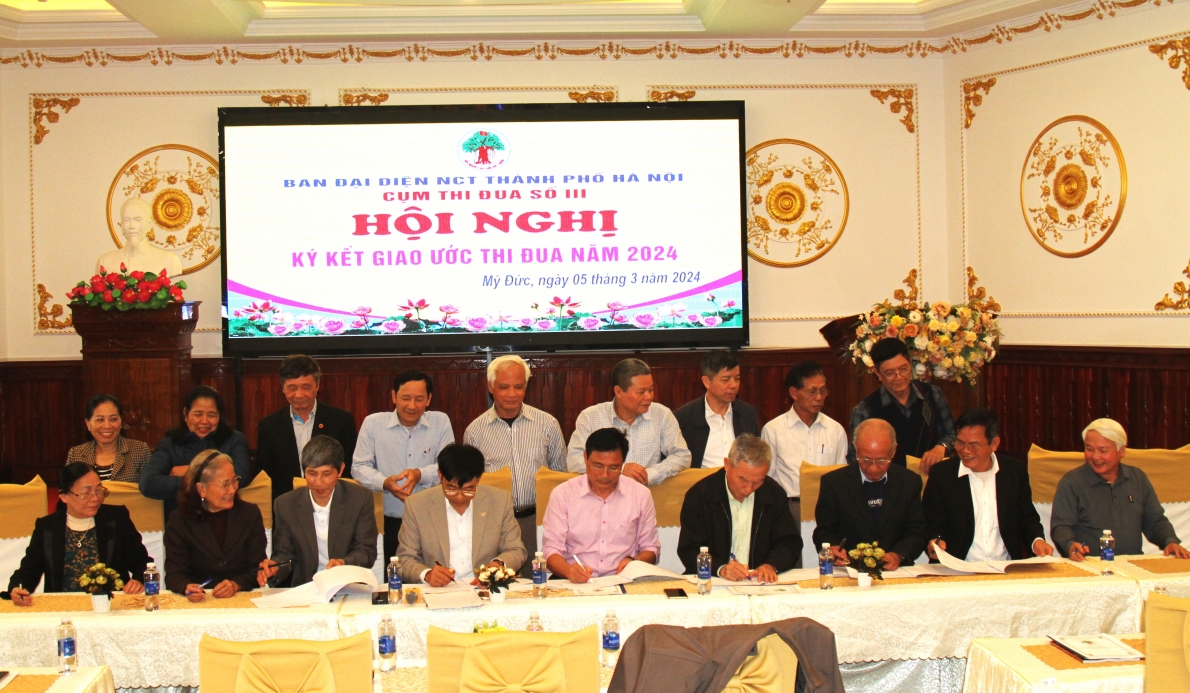 Hội NCT các huyện trong Cụm thi đua số 3 kí giao ước thi đua