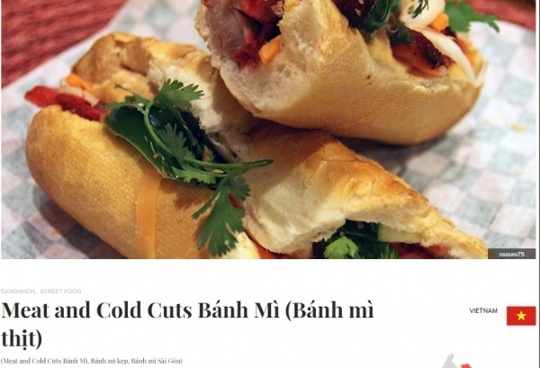 Bánh mì Việt Nam đứng đầu danh sách món sandwich ngon nhất thế giới