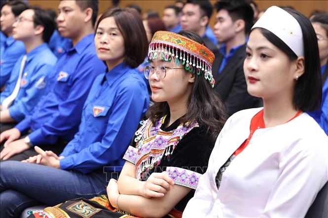 Các đại biểu thanh niên tham dự đối thoại. Ảnh: Dương Giang/TTXVN