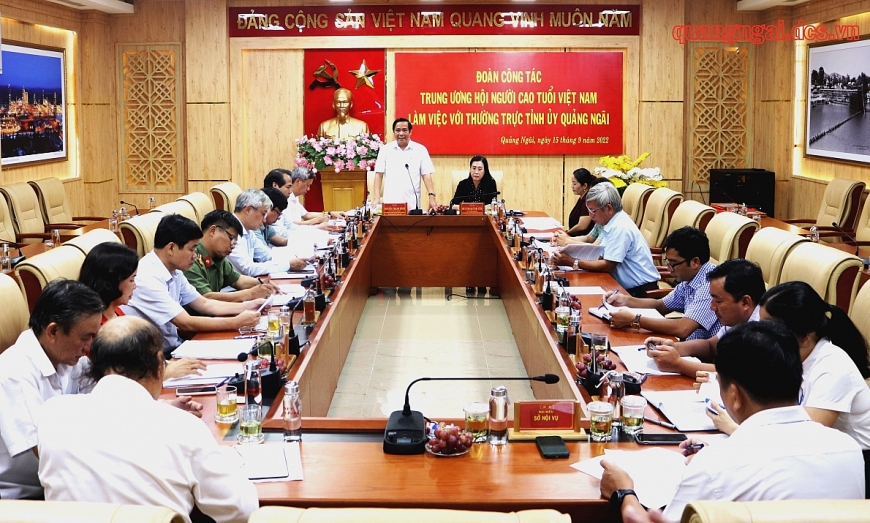 Chủ tịch Nguyễn Thanh Bình làm Trưởng Đoàn công tác Trung ương Hội làm việc với Tỉnh ủy Quảng Ngãi.