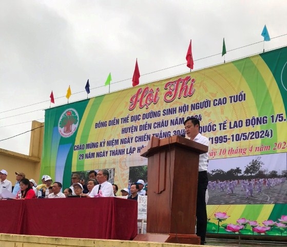 Hội thi đồng diễn thể dục dưỡng sinh NCT huyện Diễn Châu năm 2024