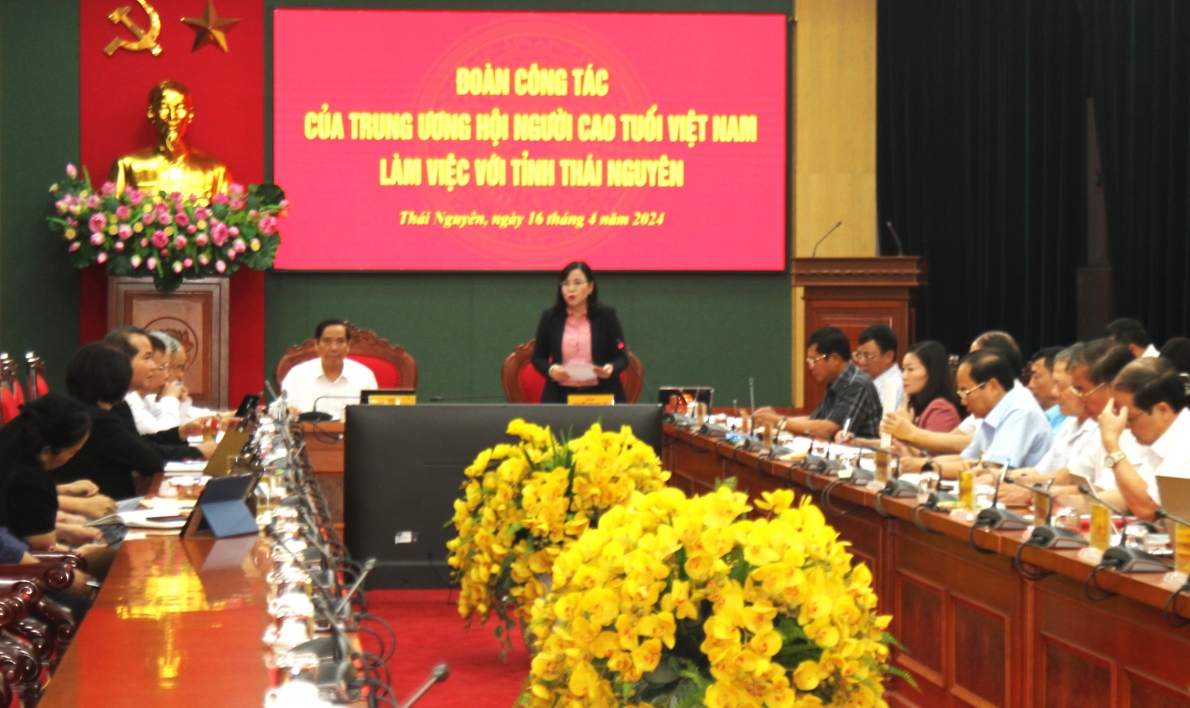 Bí thư Tỉnh ủy Thái Nguyên Nguyễn Thanh Hải phát biểu tại buổi làm việc