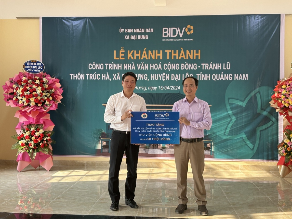 BIDV: Khánh thành nhà văn hóa cộng đồng tránh lũ tại tỉnh Quảng Nam