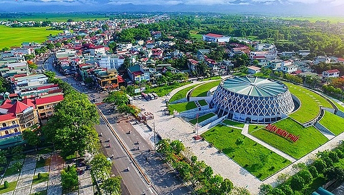 Một góc thành phố Điện Biên Phủ nhìn từ trên cao