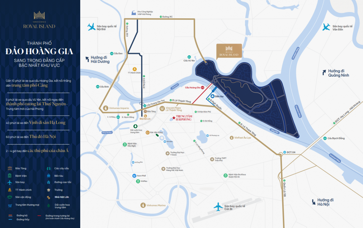 Hạ tầng giao thông hoàn thiện sẽ mở ra khả năng “siêu kết nối” cho Vinhomes Royal Island
