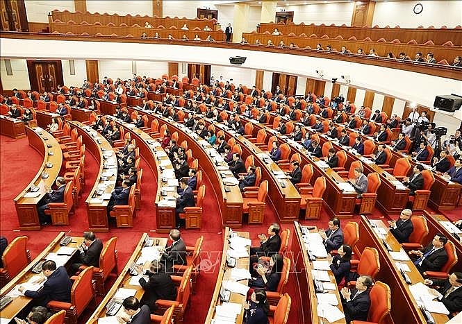 Phiên khai mạc Hội nghị Trung ương lần thứ chín, khóa XIII. Ảnh: Trí Dũng/TTXVN