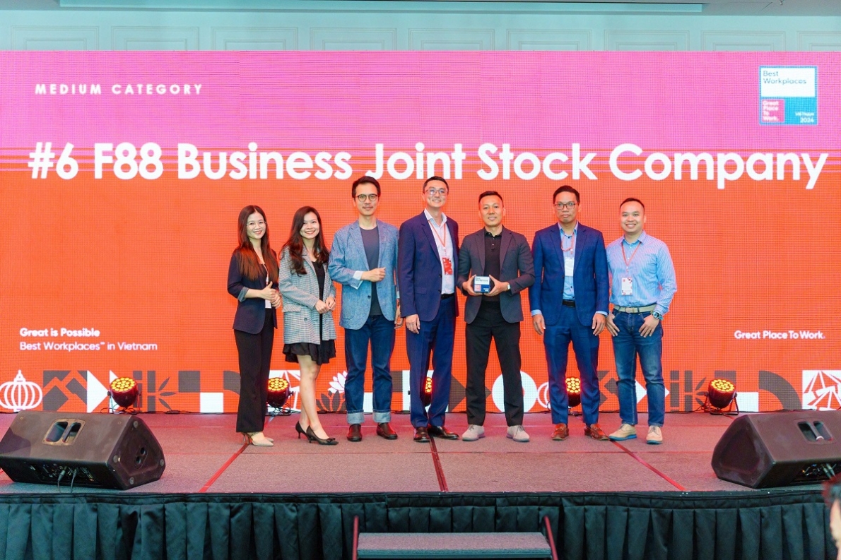 F88 lần đầu được vinh danh top 25 Nơi làm việc xuất sắc hàng đầu Việt Nam năm 2024