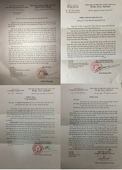 Nhiều cơ quan chức năng có văn bản yêu cầu làm rõ các nội dung khiếu tố của bà Chinh và ông Mười.