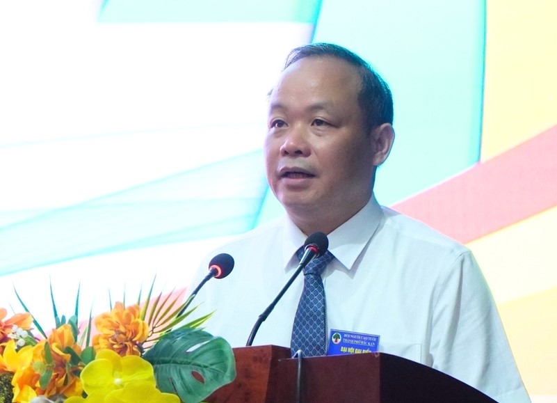 Ông Hoàng Hà Bắc, Chủ tịch UBND TP Bắc Kạn phát biểu tại Đại hội.