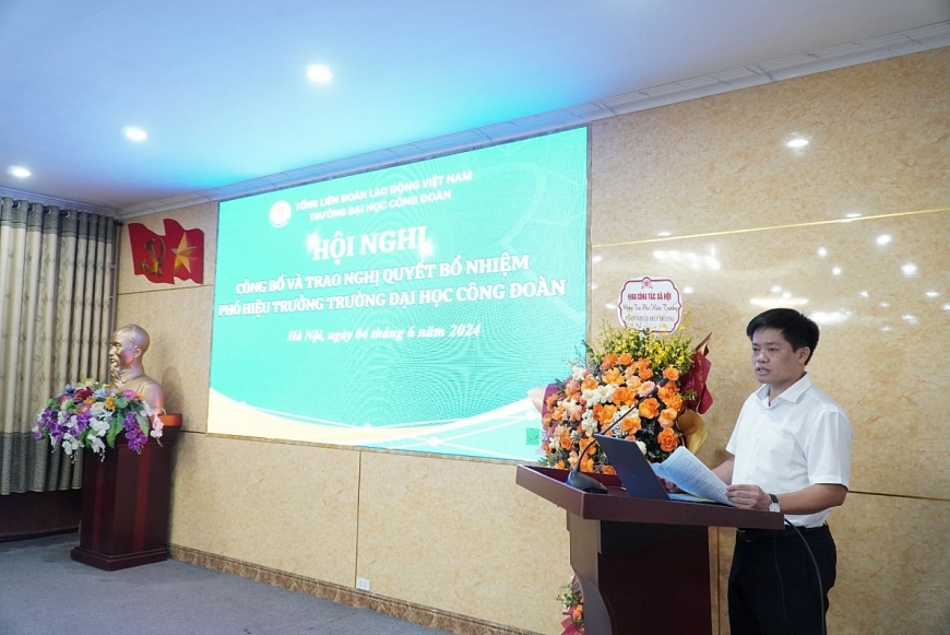 PGS. TS Nguyễn Hiệp Thương làm Phó Hiệu trưởng Trường Đại học Công đoàn