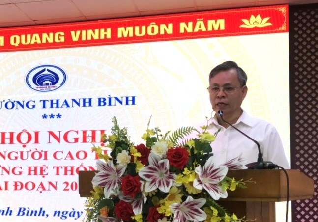 Ông Võ Duy Lâm, Chủ tịch UBND phường Thanh Bình, quận Hải Châu, TP Đà Nẵng tổng kết, đánh giá 5 năm NCT tham gia xây dựng hệ thống chính trị cơ sở