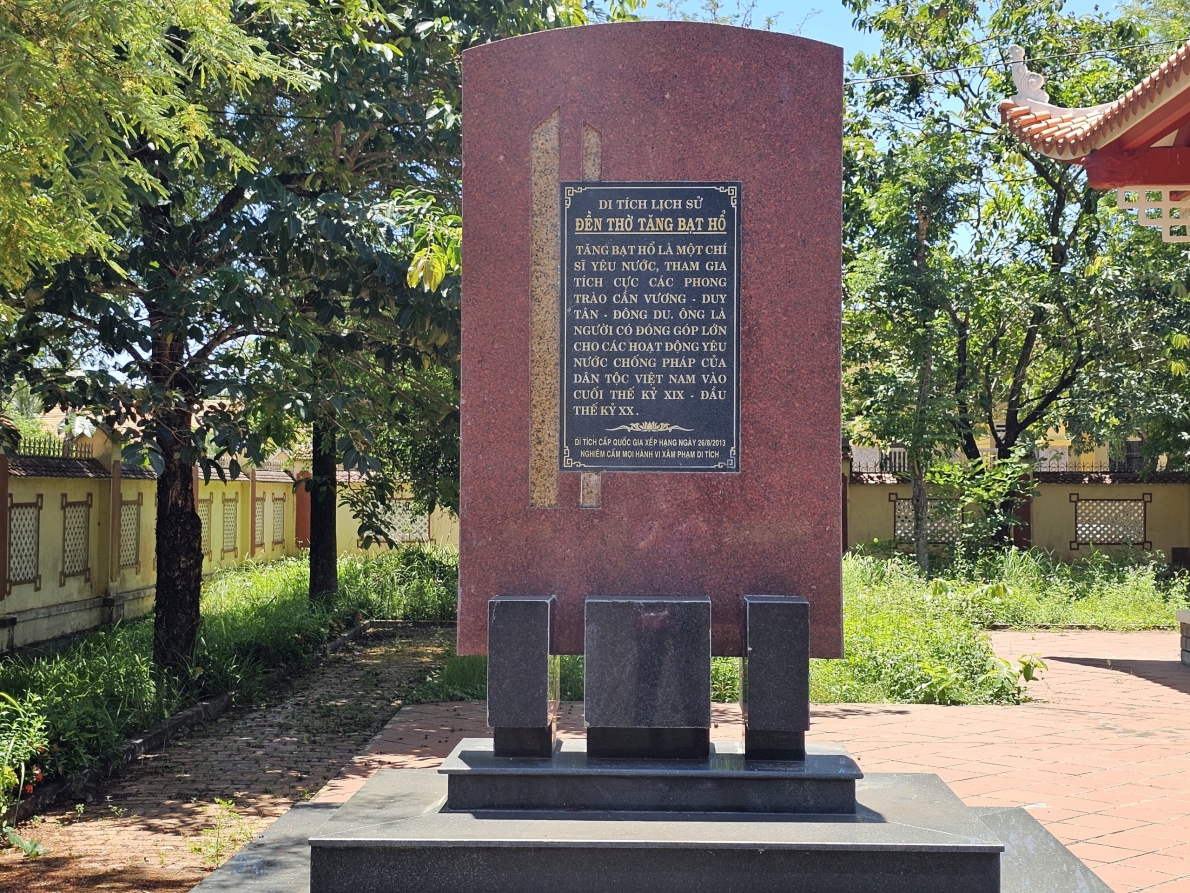 Tỉnh Bình Định: Bảo tồn giá trị di tích quốc gia Đền thờ chí sỹ Tăng Bạt Hổ