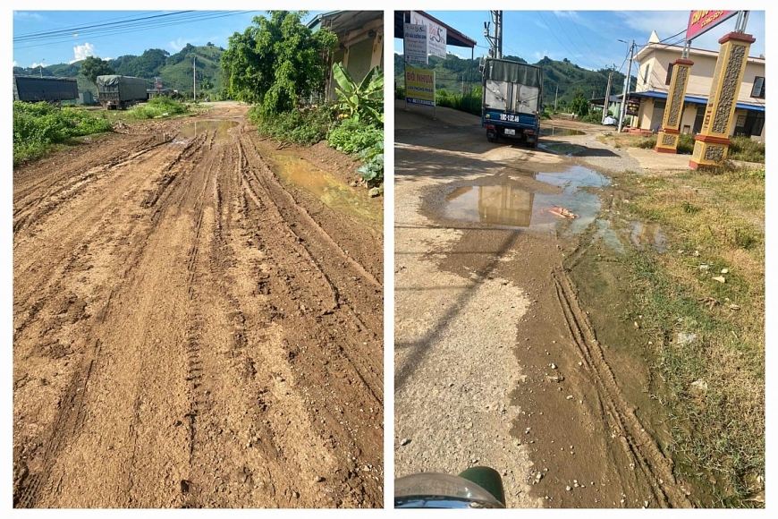 Những đoạn đường xuống cấp nghiêm trọng.