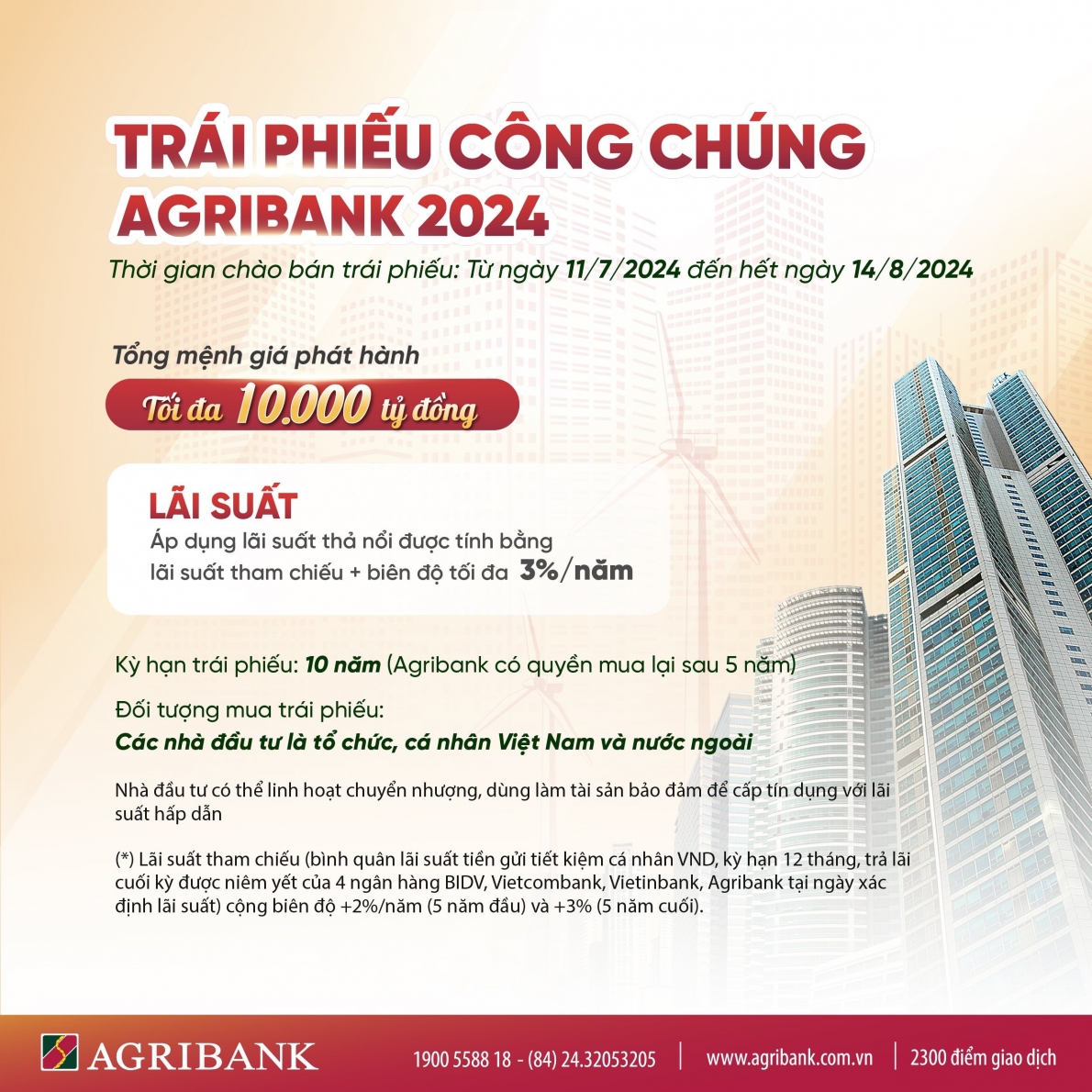 Năm 2024, Agribank phát hành 10.000 tỷ đồng trái phiếu ra công chúng, cơ hội đầu tư hấp dẫn