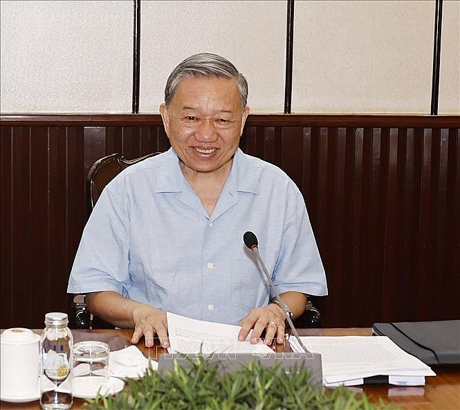 Tổng Bí thư, Chủ tịch nước Tô Lâm phát biểu tại cuộc họp lãnh đạo chủ chốt. Ảnh: Trí Dũng/TTXVN