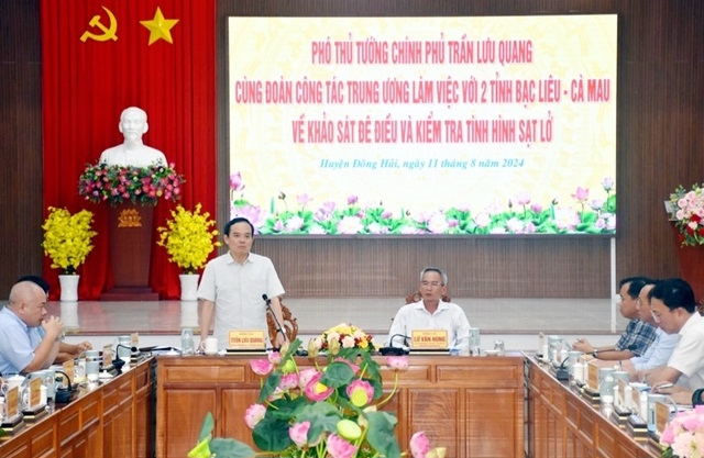 Phó Thủ tướng Chính phủ Trần Lưu Quang phát biểu kết luận buổi làm việc