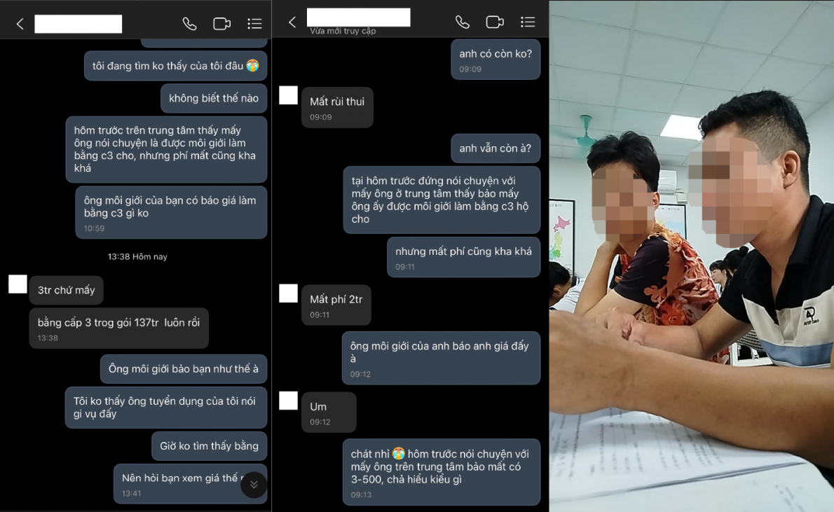 Hai lao động cùng đăng kí tham gia đơn hàng gia công cơ khí được “báo giá” làm “dịch vụ” bằng THPT
