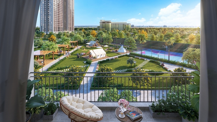 Không gian sống xanh ngay trước hiên nhà The Sola Park