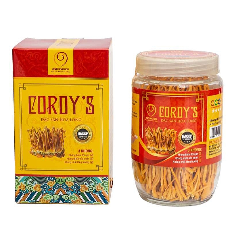 Sản phẩm nấm đông trùng hạ thảo của Công ty TNHH nuôi trồng Nấm Hoà Long.