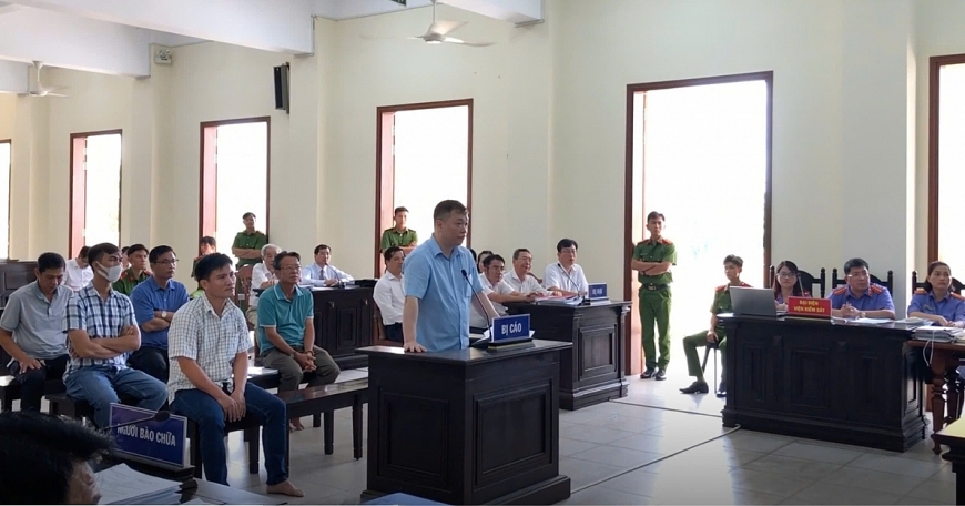 Các bị cáo tại phiên toà