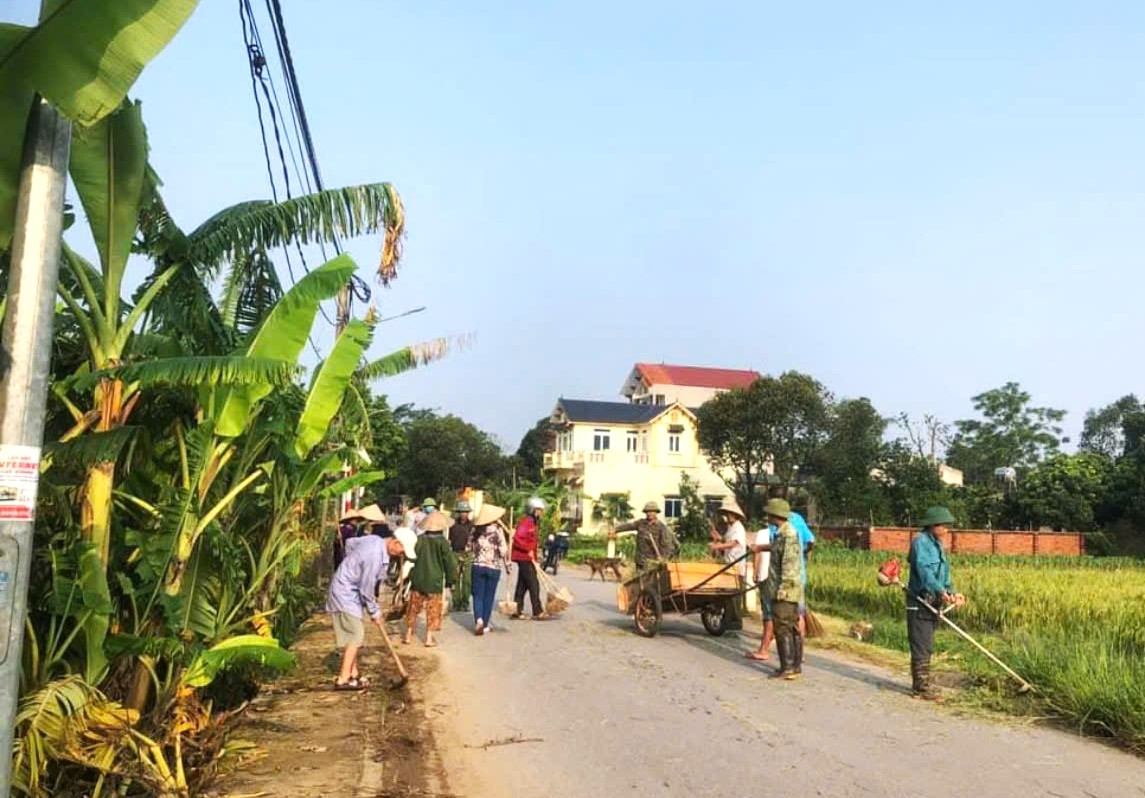 NCT thị xã Sơn Tây tham gia dọn dẹp môi trường sau bão