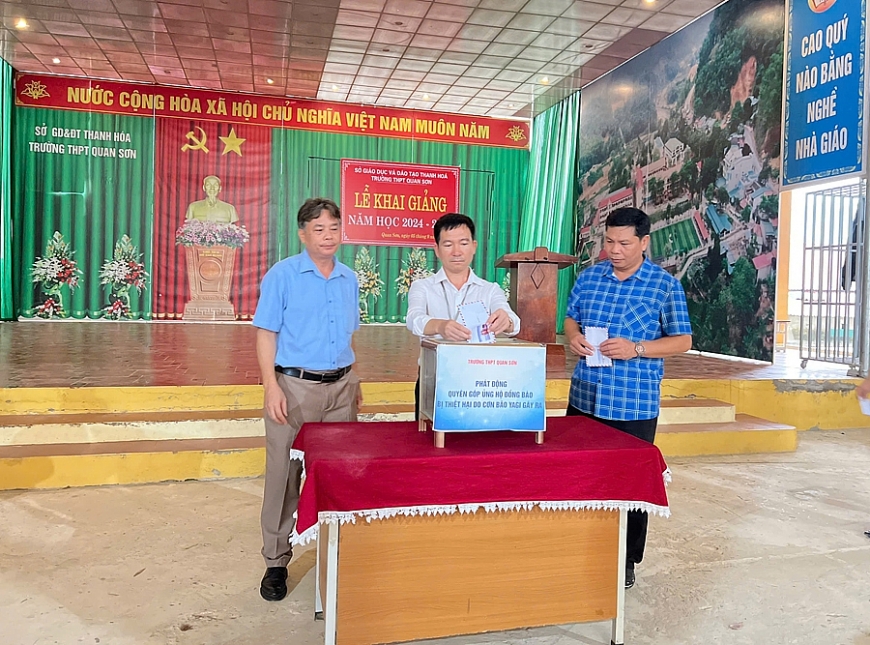 Ngành Giáo dục Thanh Hóa chung tay hỗ trợ đồng bào bị thiệt hại do bão số 3