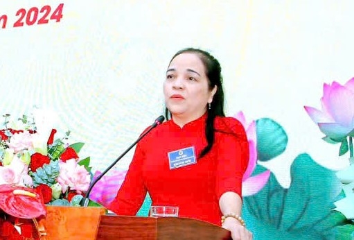 Bà Hà Thị Minh Tâm phát biểu