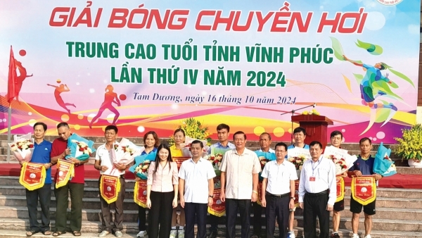 Giải bóng chuyền hơi trung, cao tuổi tỉnh Vĩnh Phúc lần thứ IV năm 2024