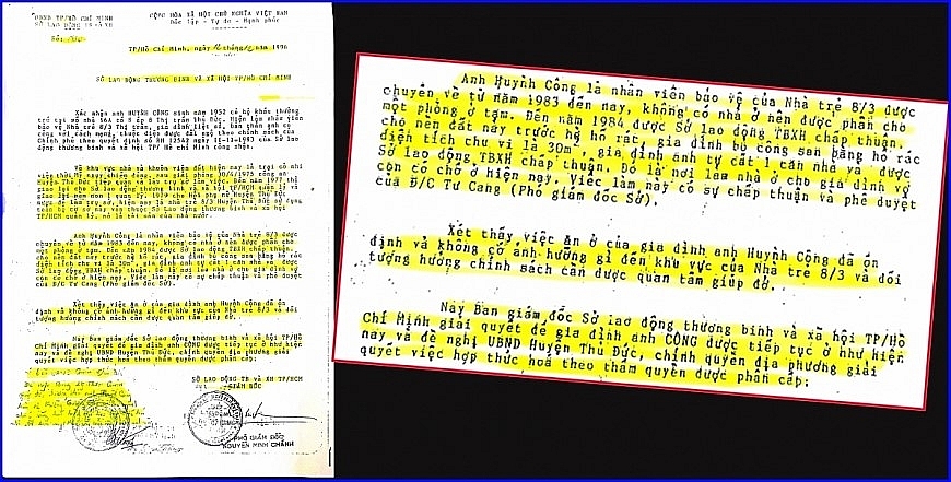 Văn bản số 1730 ngày 2/12/1996 của Sở LĐ-TB và Xã hội TP. Hồ Chí Minh
