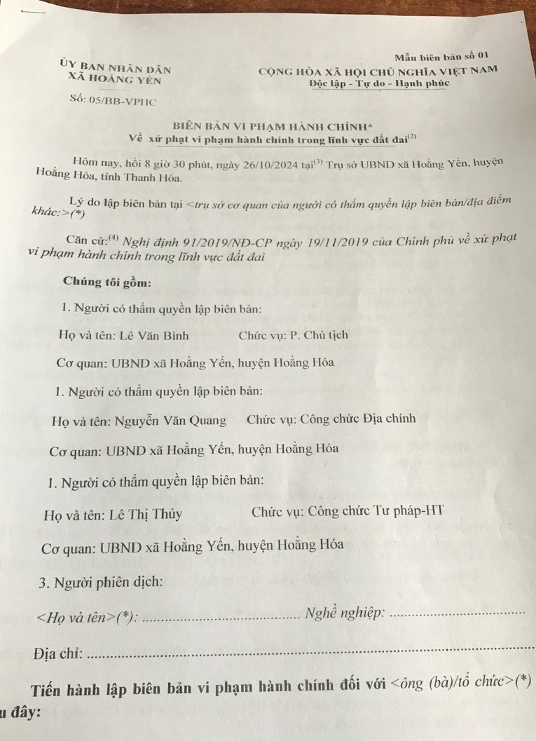 Khi nào xã Hoằng Yến xử lý dứt điểm công trình xây dựng trái phép trên đất nông nghiệp?