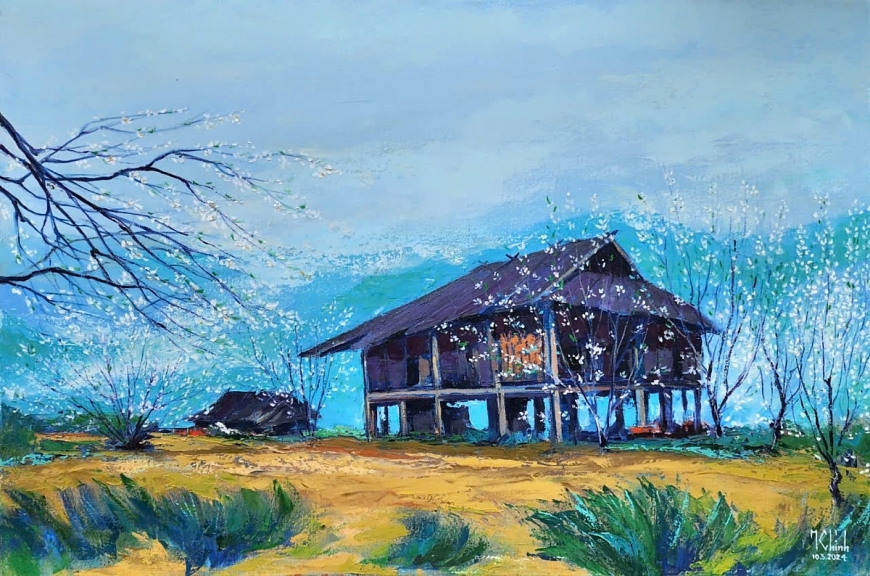 Triển lãm mĩ thuật của nhóm Đan tay: “Khúc giao mùa” được mượn làm chủ đề