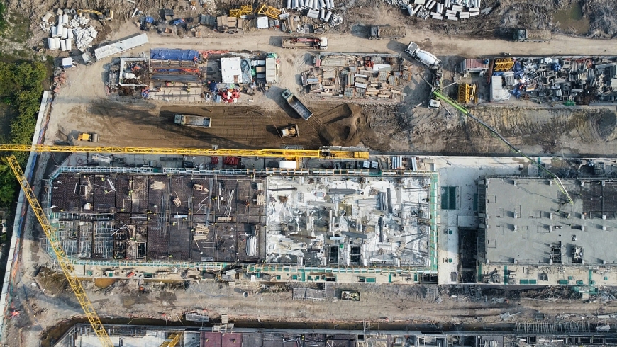 Công trường đại đô thị nghỉ dưỡng của Sun Group tại Hà Nam sôi động ngày đêm