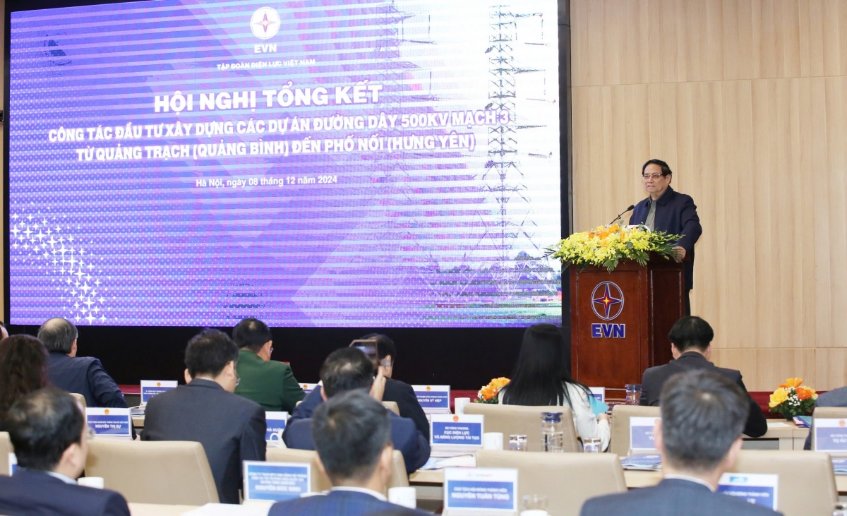 Thủ tướng Phạm Minh Chính tham dự Hội nghị tổng kết đầu tư xây dựng các dự án đường dây 500kV mạch 3