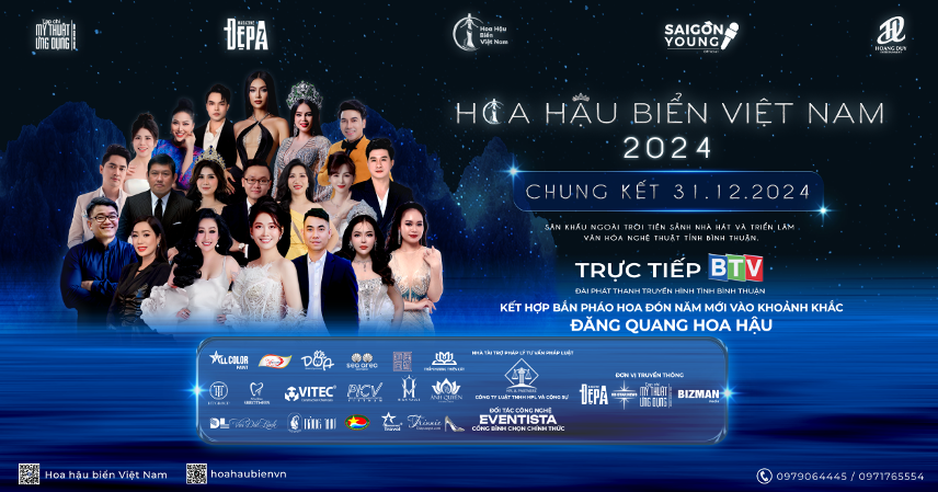 Hoa Hậu Biển Việt Nam 2024 chung kết ngày 31/12/2024 được phát sóng trực tiếp trên Đài Phát thanh - Truyền hình Bình Thuận