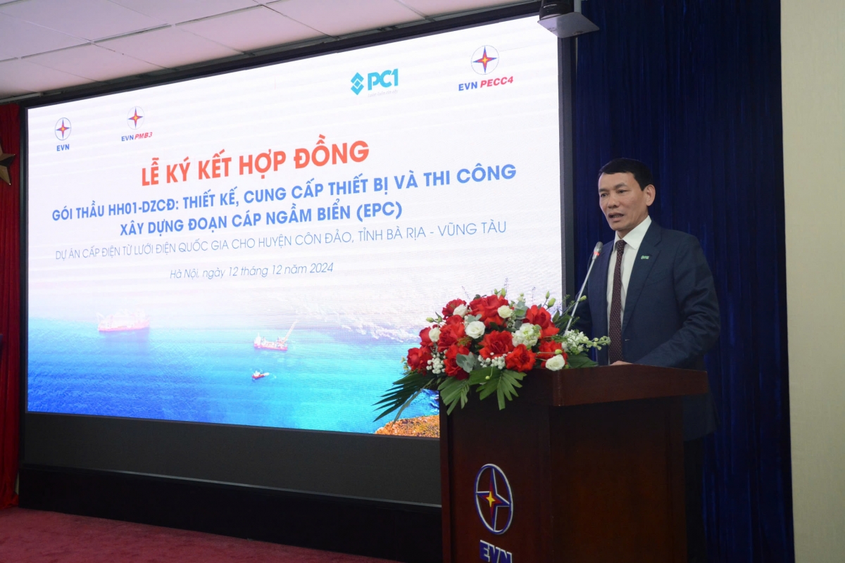 EVN ký hợp đồng gói thầu thiết kế, cung cấp thiết bị và thi công xây dựng cáp ngầm biển huyện Côn Đảo