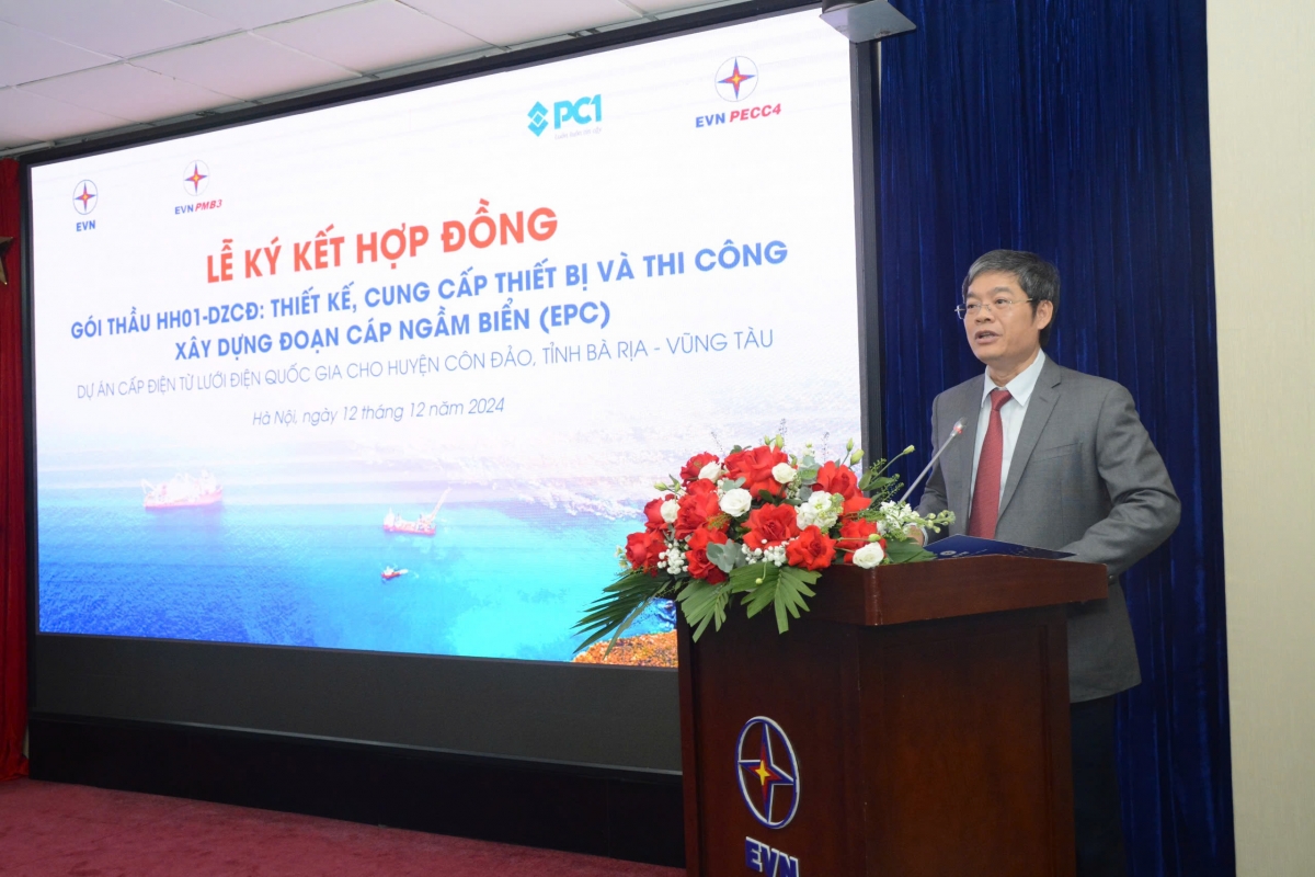 EVN ký hợp đồng gói thầu thiết kế, cung cấp thiết bị và thi công xây dựng cáp ngầm biển huyện Côn Đảo