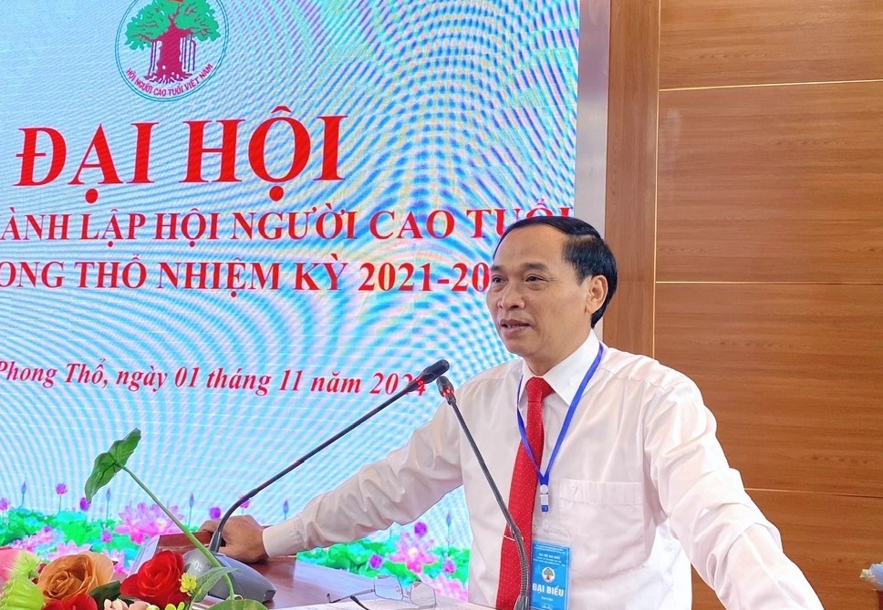 Ông Nguyễn Văn Thanh, Phó Bí thư thường trực Huyện ủy phát biểu tại Đại hội